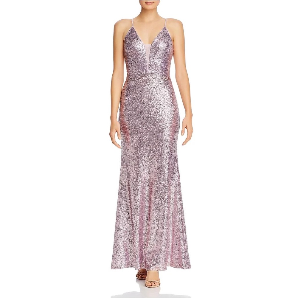 Sequined pink prom dress
